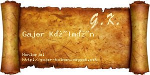 Gajer Kálmán névjegykártya